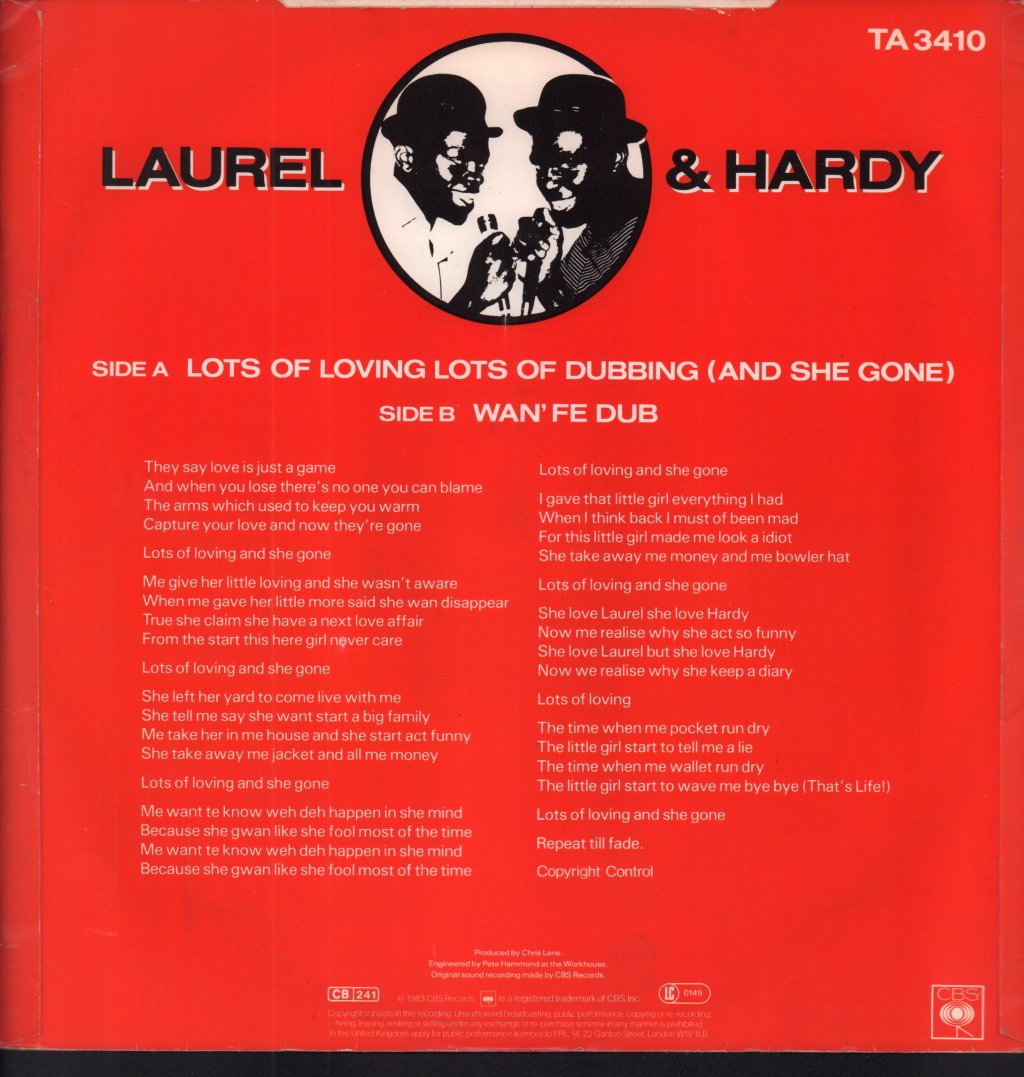 Laurel And Hardy (Reggae) - Lots Of Loving Lots Of Dubbing And She's Gone - 12 Inch