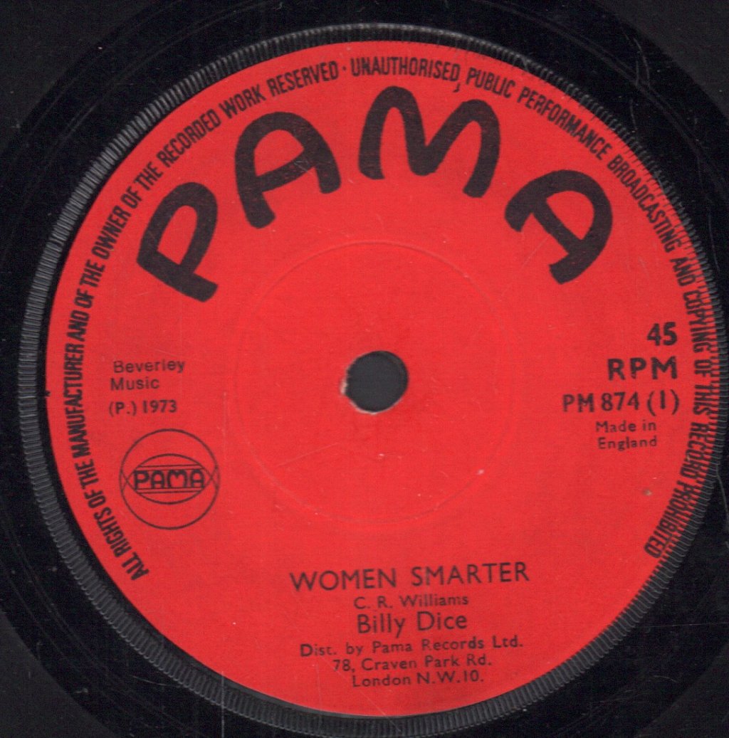 Billy Dice / Chenley Duffus - Women Smarter / Standing On The Hill - 7 Inch