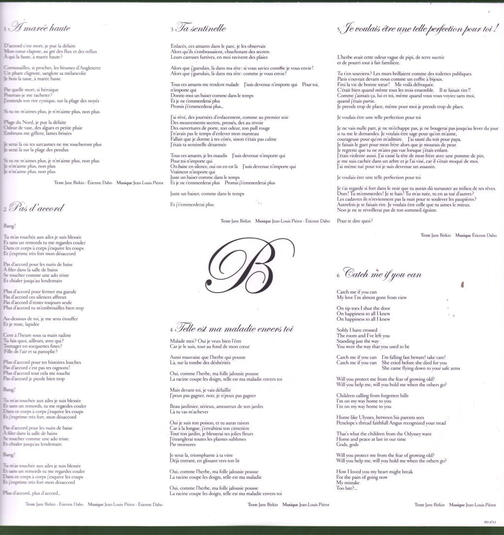 Jane Birkin - Oh! Pardon Tu Dormais - Lp