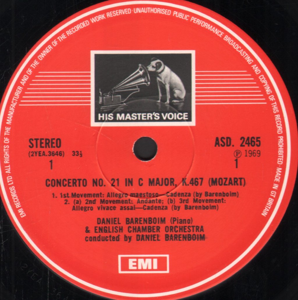 Daniel Barenboim / English Chamber Orchestra - Mozart Piano Concertos - Lp