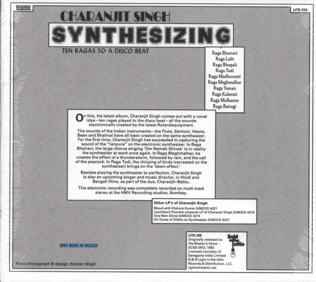 Charanjit Singh - Synthesizing: Ten Ragas To A Disco Beat - Cd