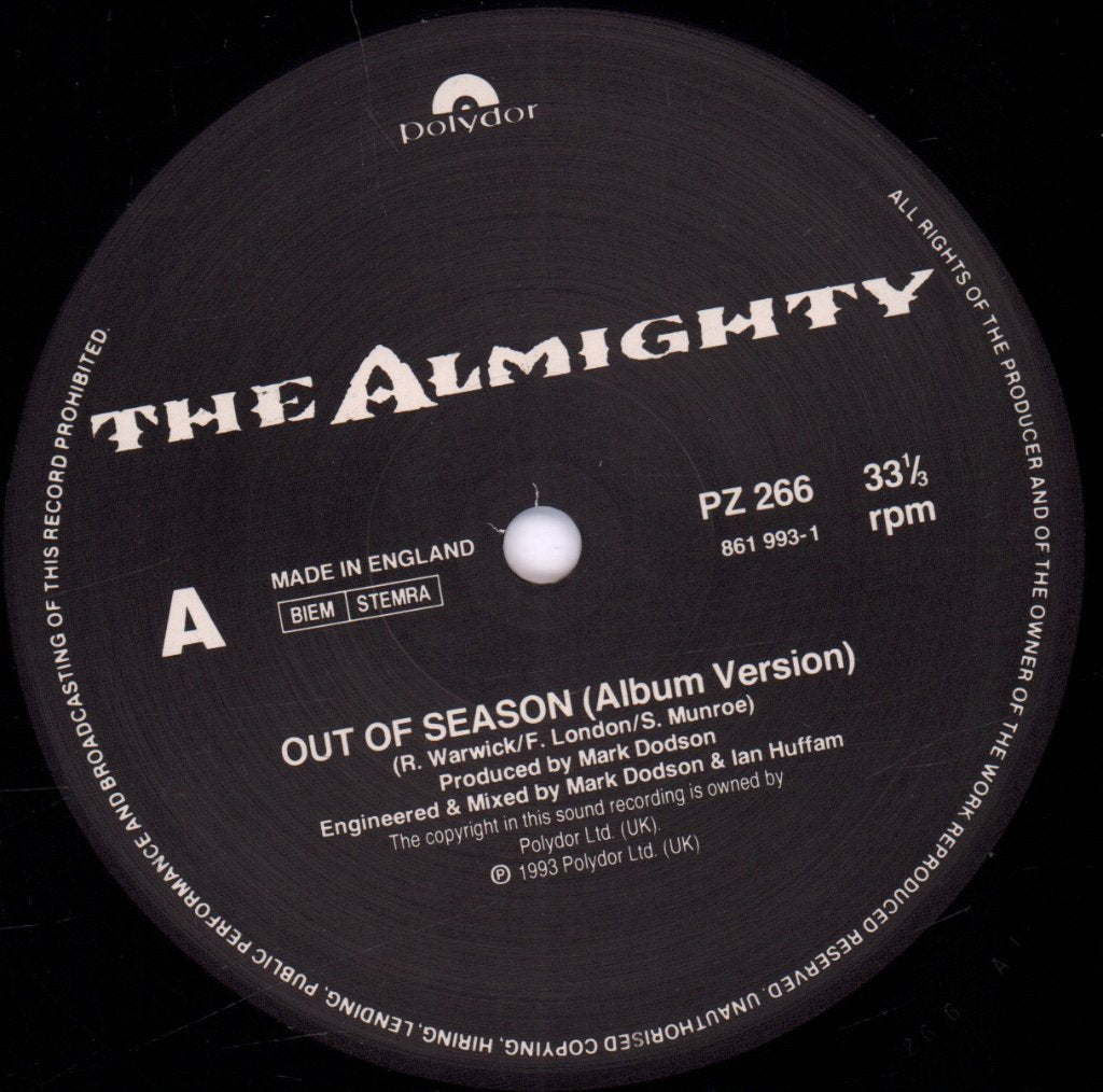 Almighty - Out Of Season - 12 Inch