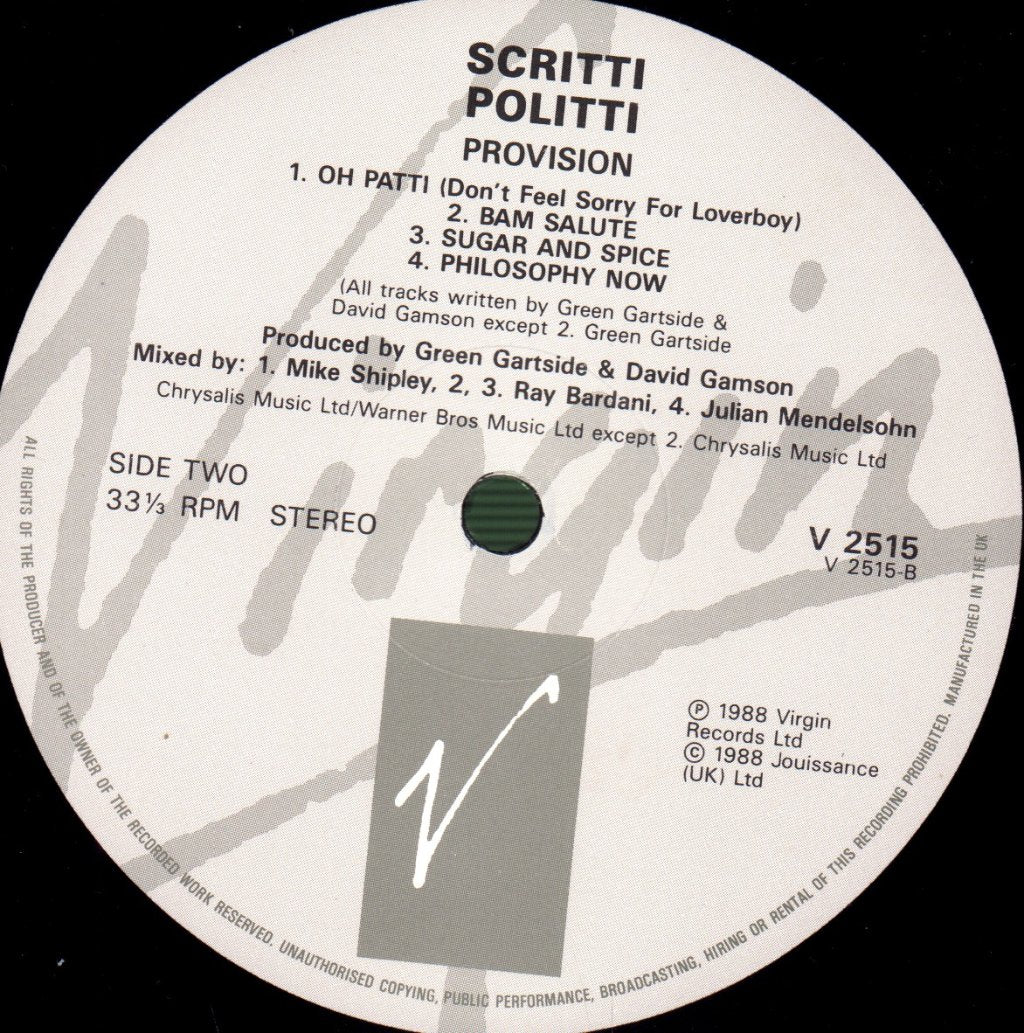 Scritti Politti - Provision - Lp