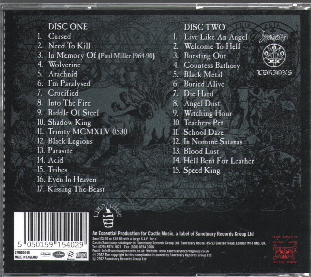 Venom - Kissing The Beast - Double Cd