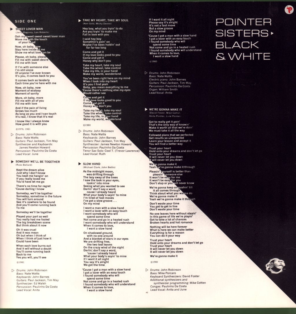 Pointer Sisters - Black And White - Lp