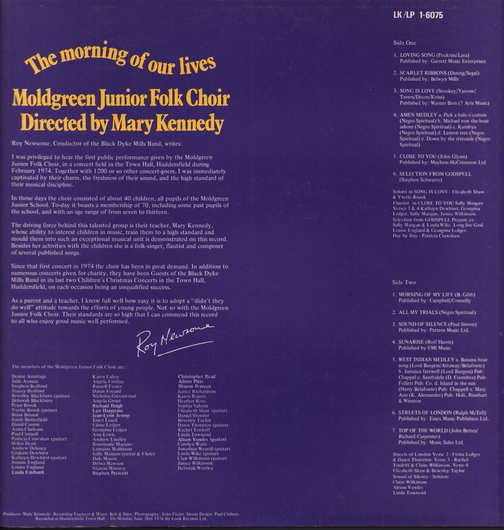 Moldgreen Junior Folk Choir - Morning Of Our Lives - Lp