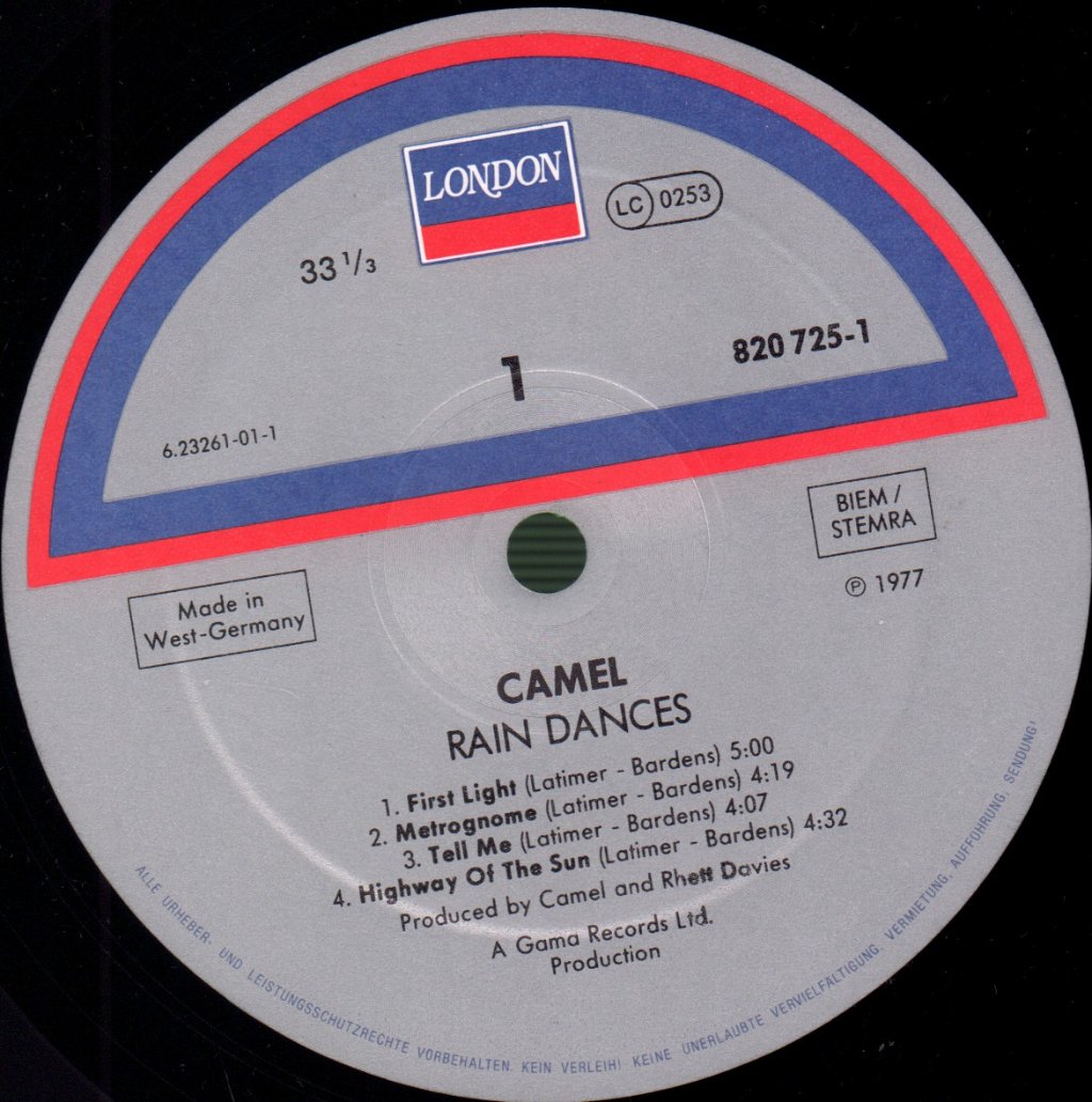 Camel - Rain Dances - Lp