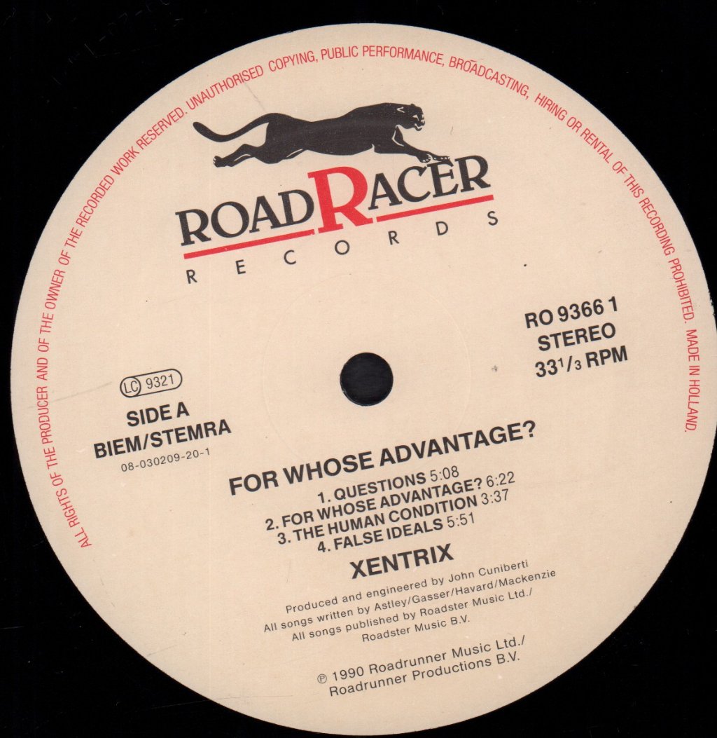 Xentrix - For Whose Advantage - Lp