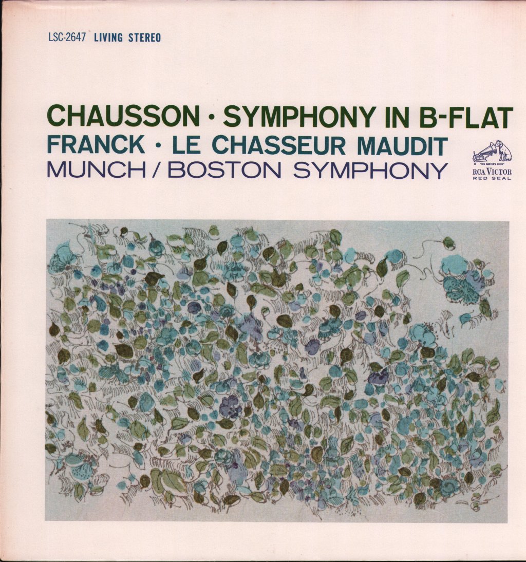Charles Munch / Boston Symphony Orchestra - Chausson - Symphony In B Flat / Franck - Le Chasseur - Lp