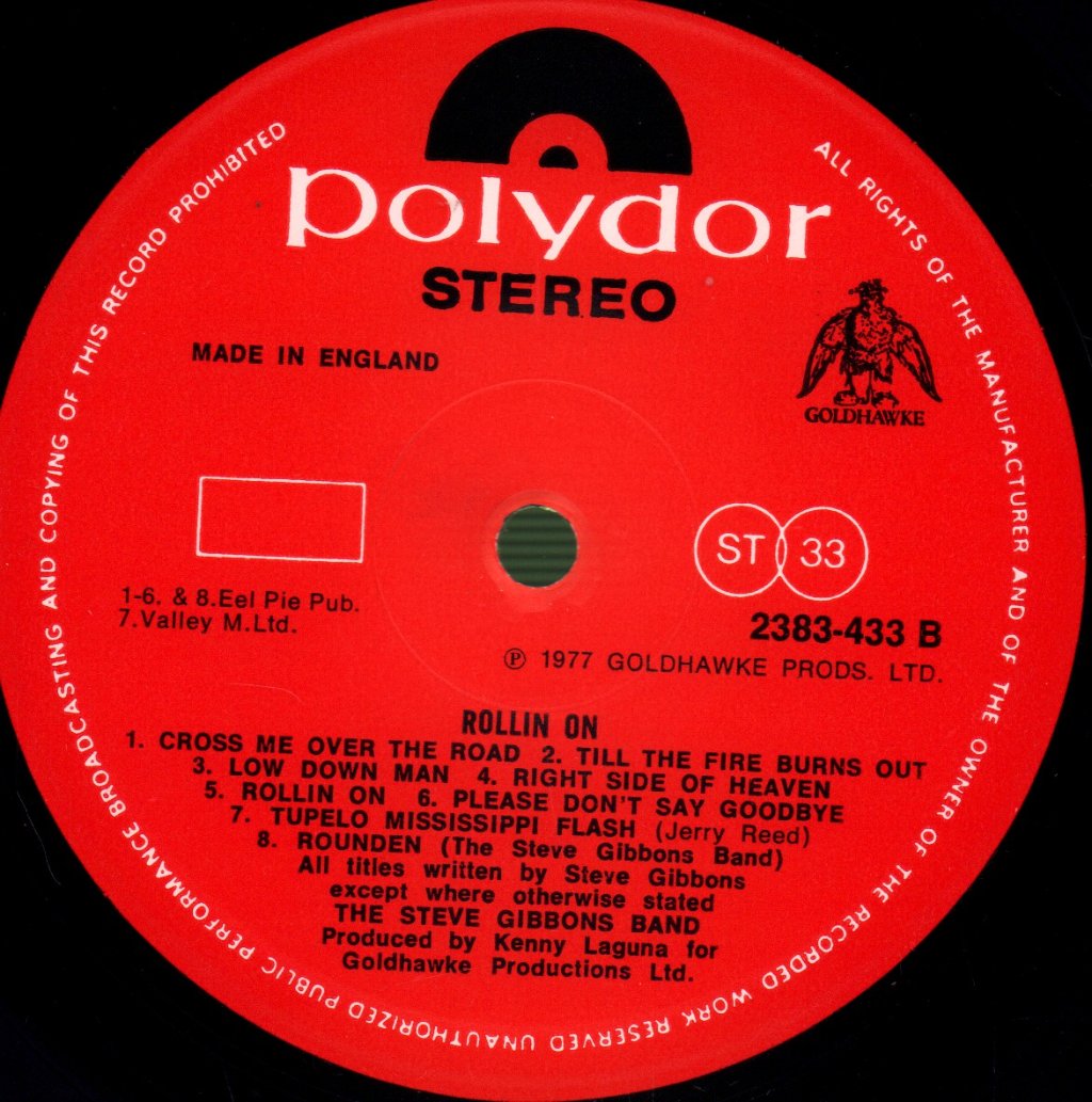 Steve Gibbons Band - Rollin On - Lp