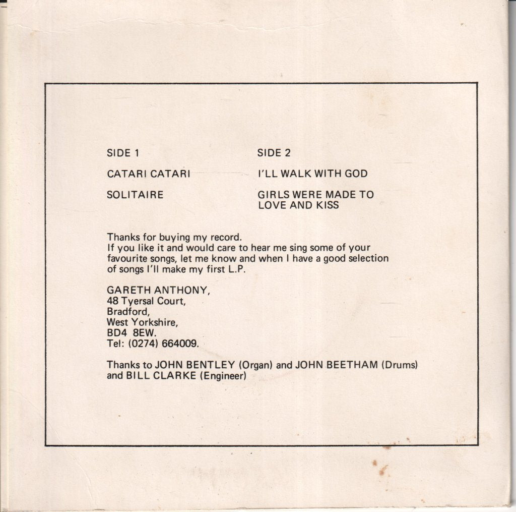Gareth Anthony - Catari Catari - 7 Inch