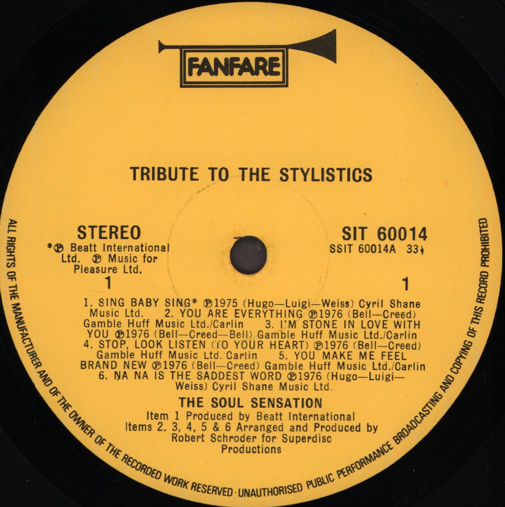 Soul Sensation - Tribute To The Stylistics - Lp