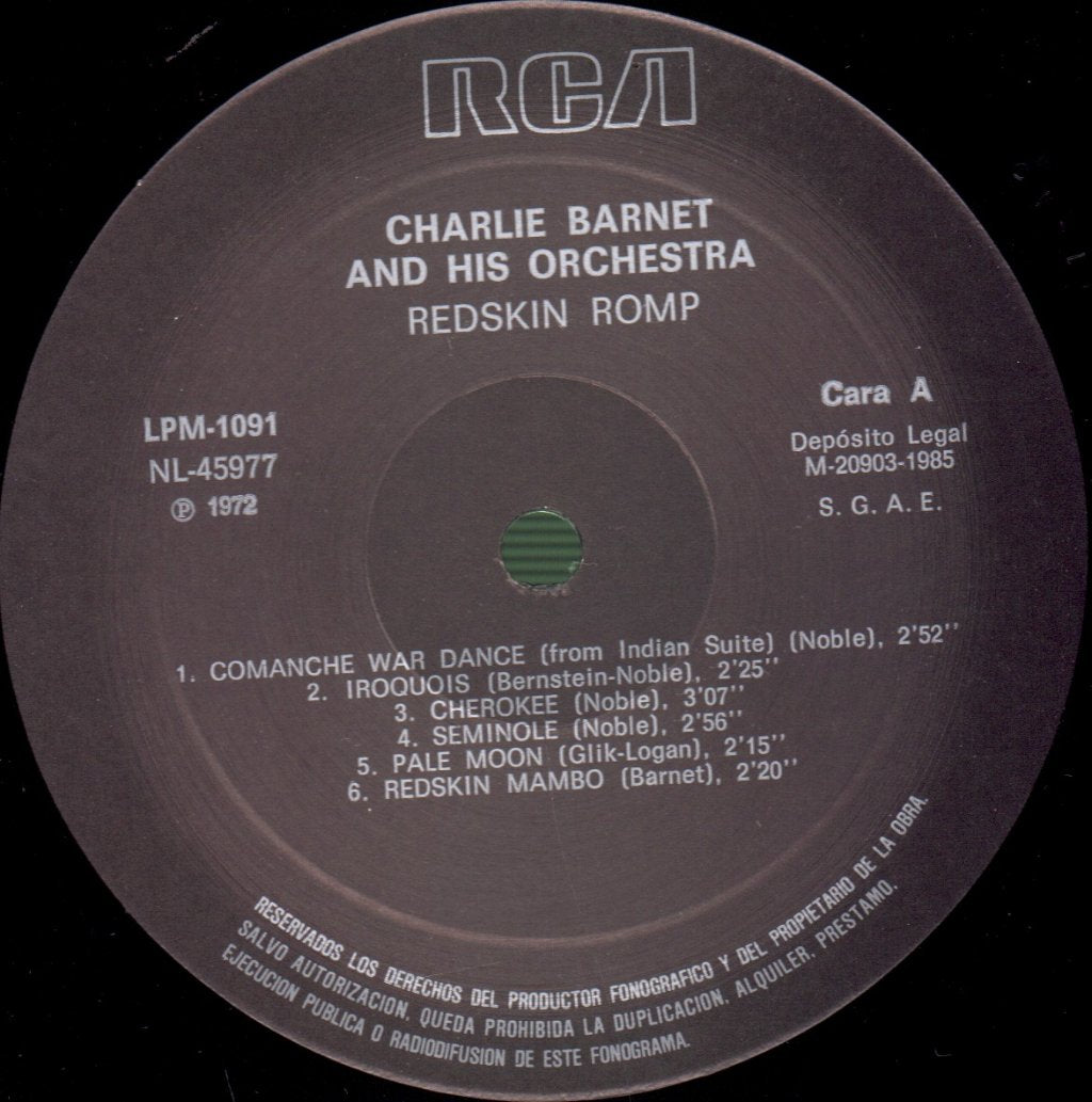 Charlie Barnet And His Orchestra - Redskin Romp - Lp