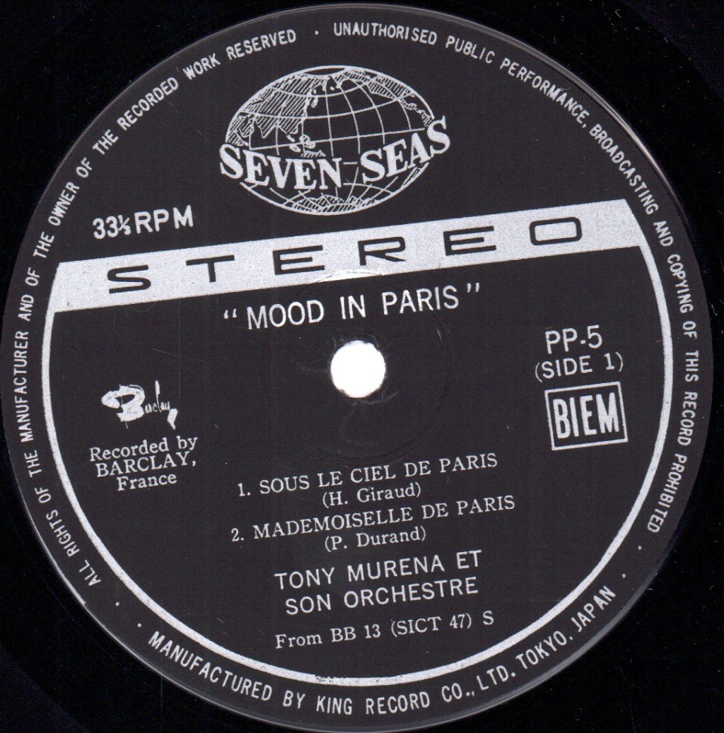 tony murena - mood in paris - 7 Inch