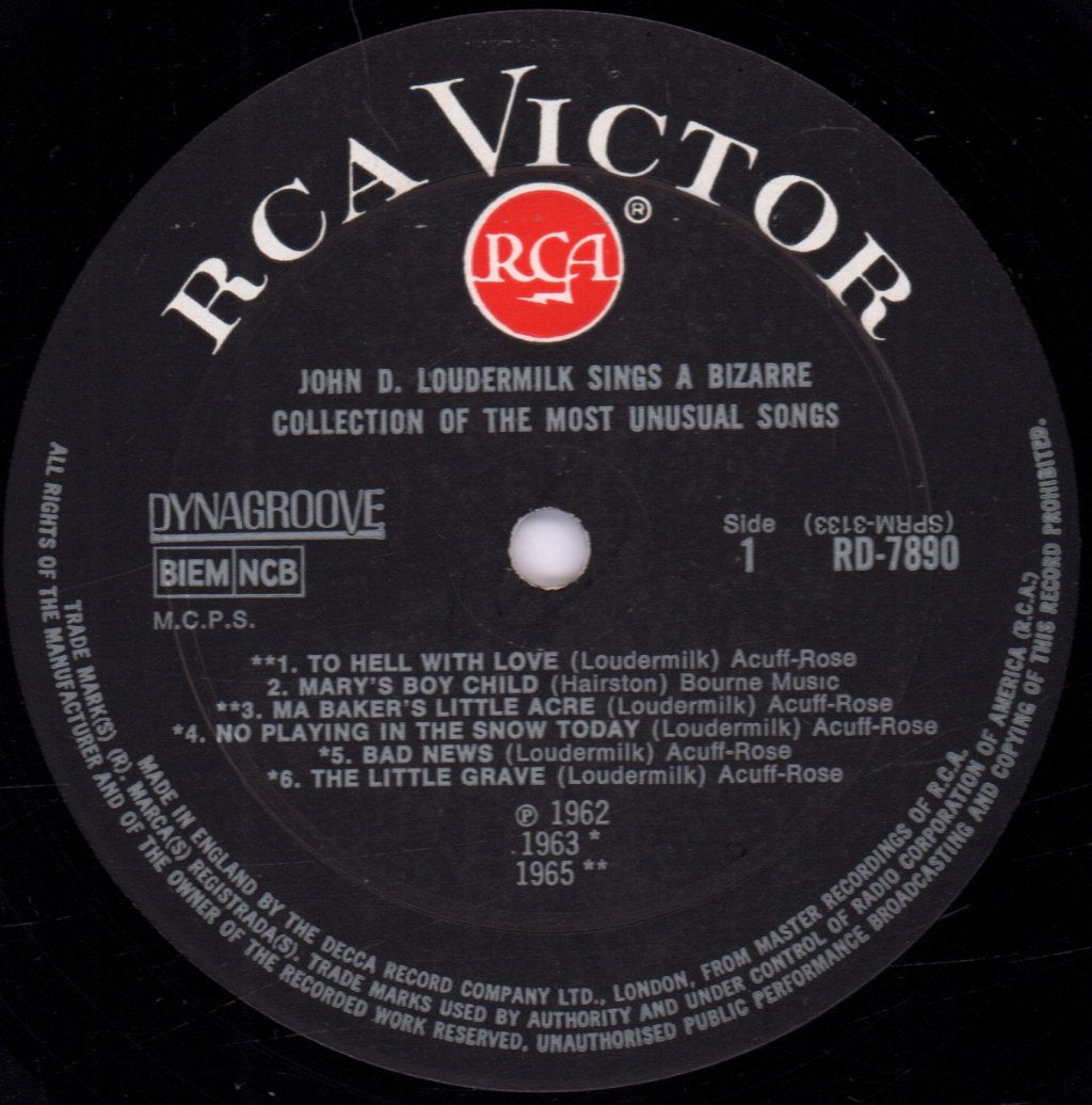 John D. Loudermilk - John D. Loudermilk Sings A Bizarre Collection Of The Most Unusual Songs - Lp