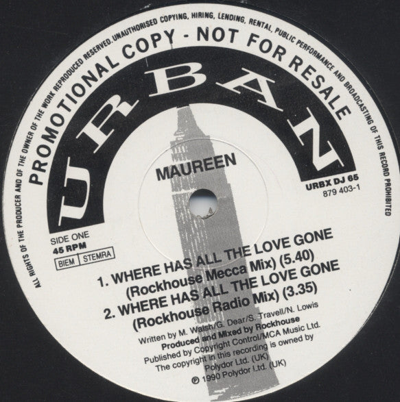 Maureen Walsh - Where Has All The Love Gone - 12 Inch