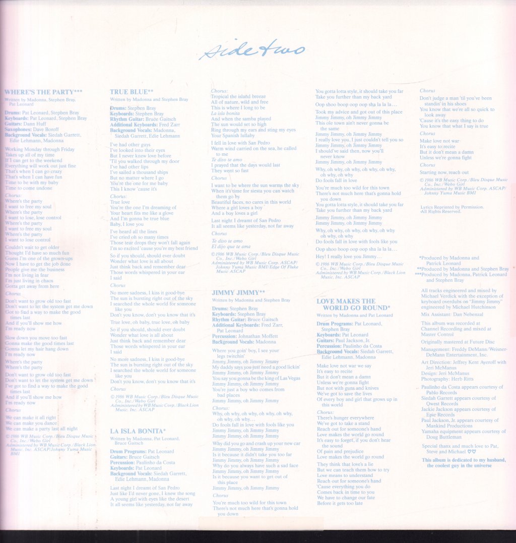 Madonna - True Blue - Lp