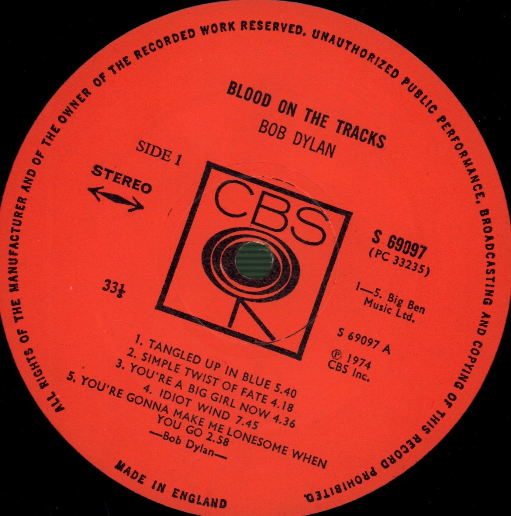 Bob Dylan - Blood On The Tracks - Lp