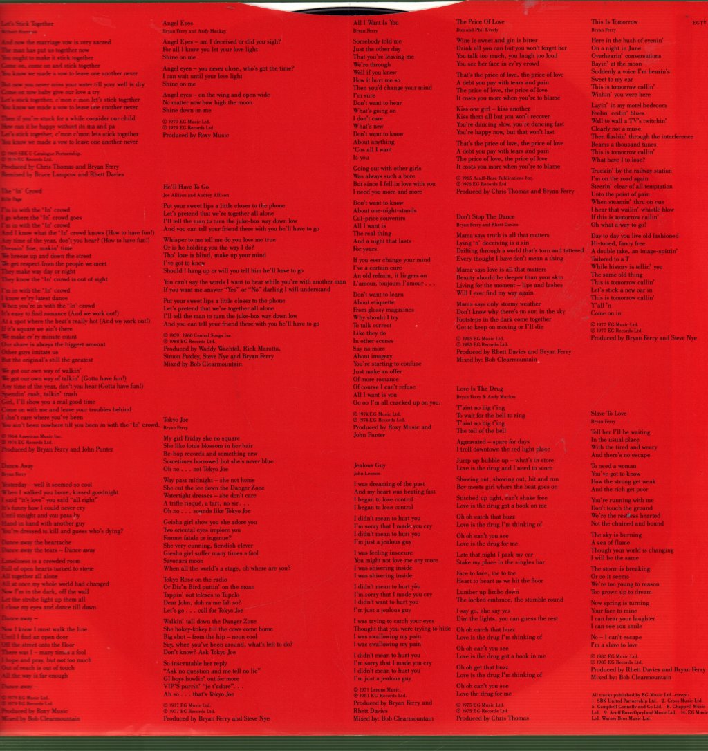 Bryan Ferry And Roxy Music - Ultimate Collection - Lp
