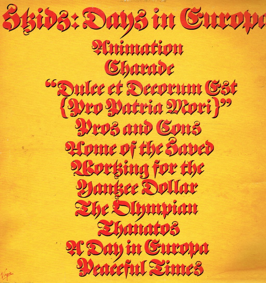 Skids - Days In Europa - Lp