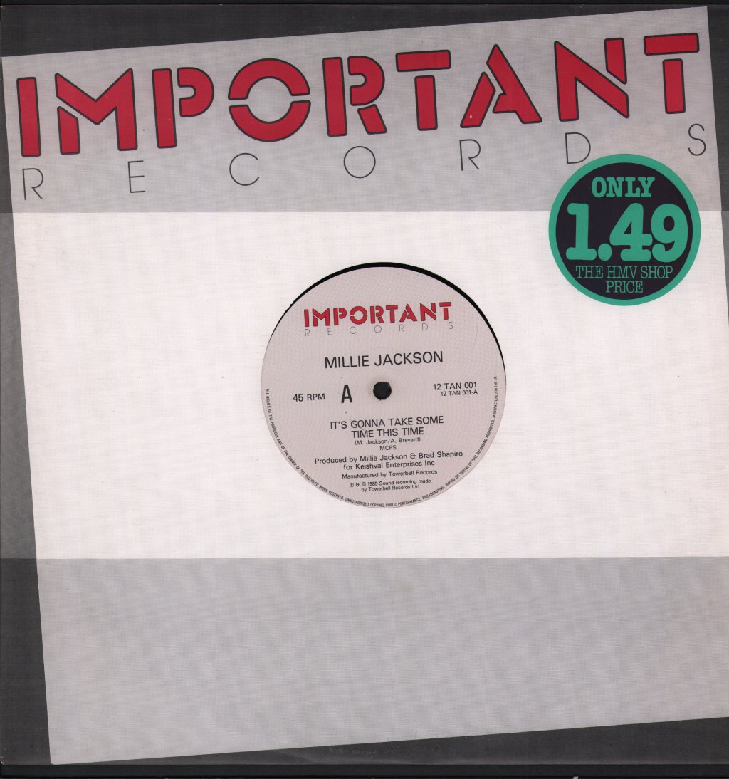 Millie Jackson - It's Gonna Take Some Time This Time / Kiss You All Over - 12 Inch