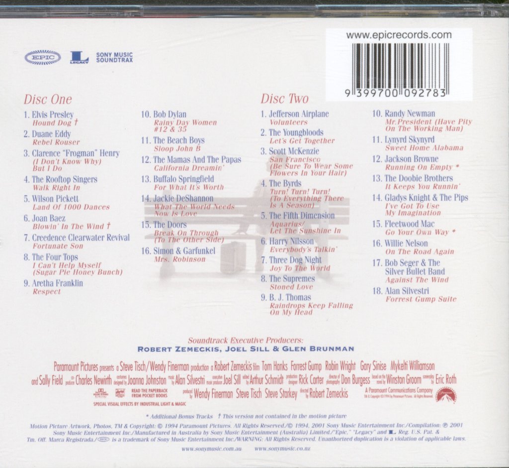 Various Artists - Forrest Gump (The Soundtrack) - Double Cd