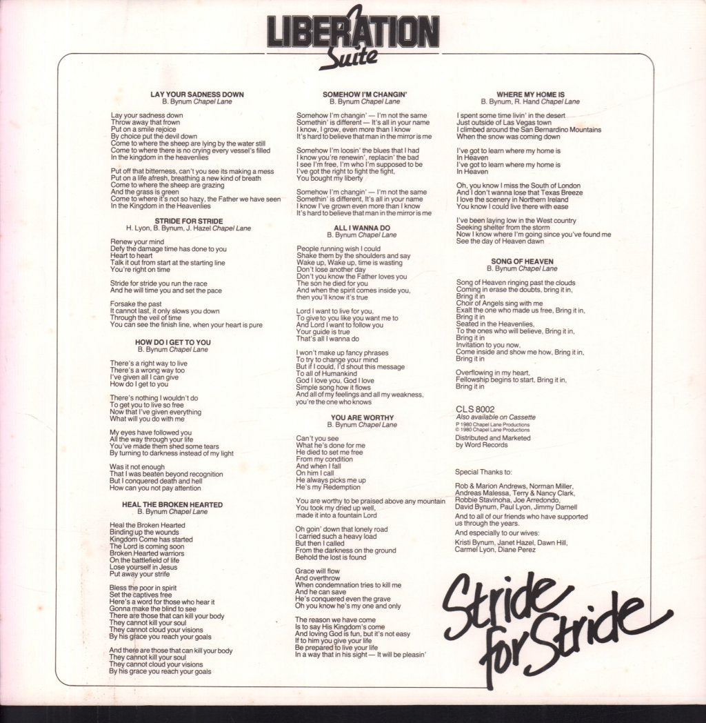 Liberation Suite - Stride For Stride - Lp