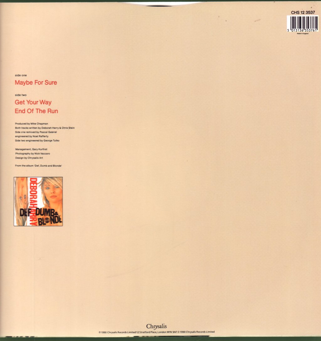 Deborah Harry - Maybe For Sure - 12 Inch