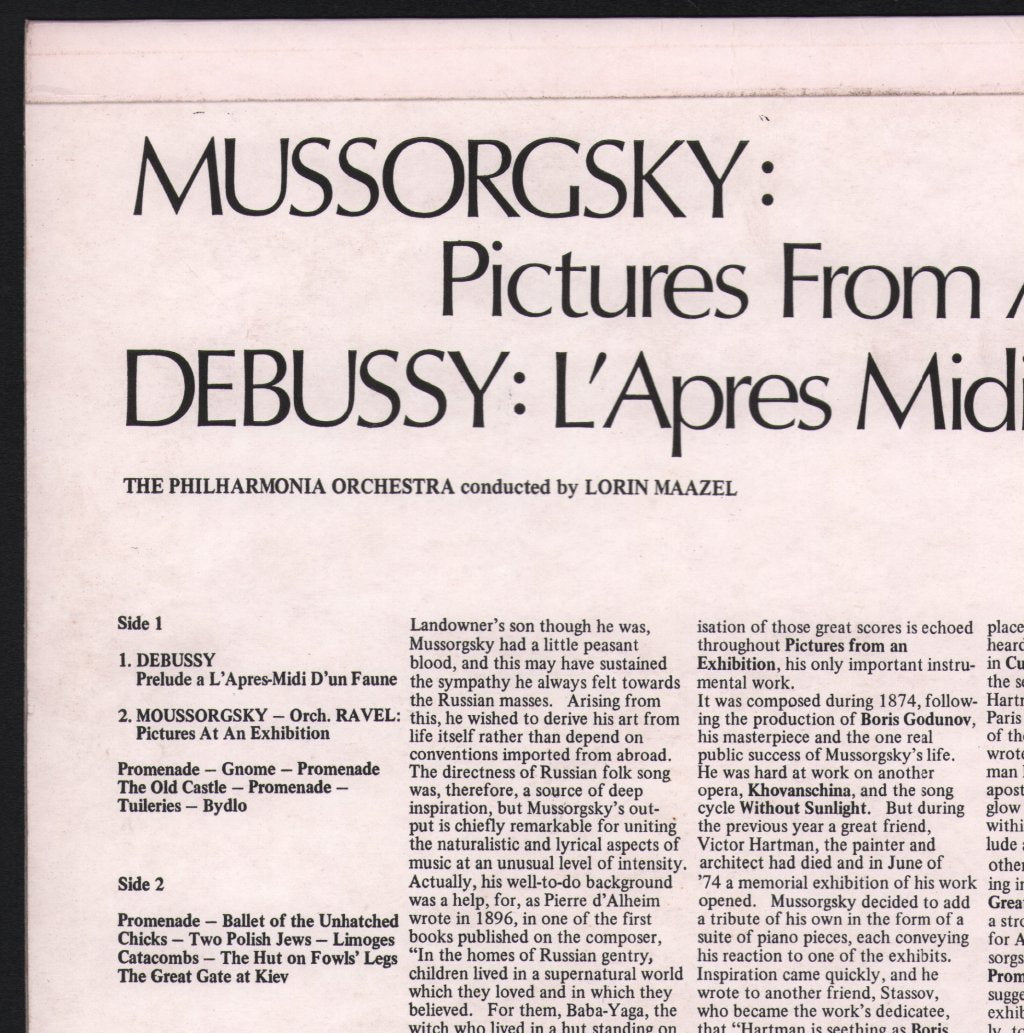 Lorin Maazel / Philadelphia Orchestra - Mussorgsky - Pictures At An Exhibition - Lp