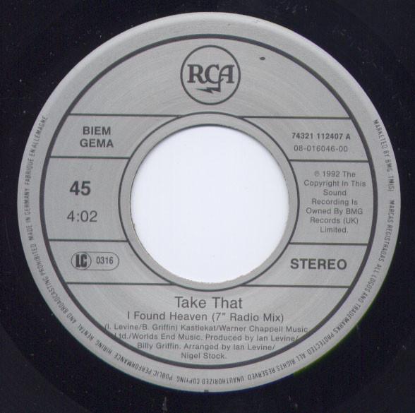 Take That - I Found Heaven - 7 Inch