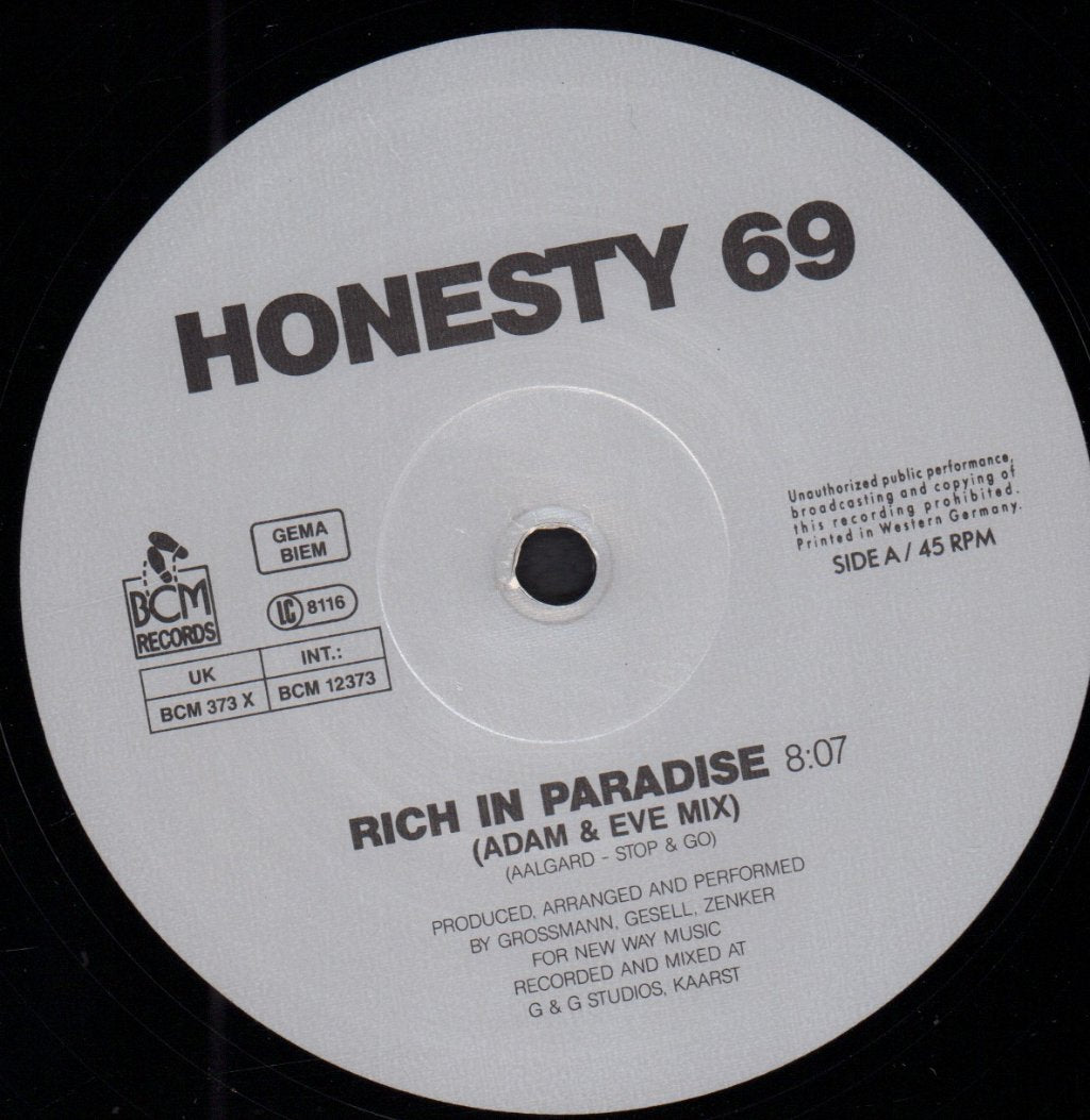 Honesty 69 - Rich In Paradise - 12 Inch