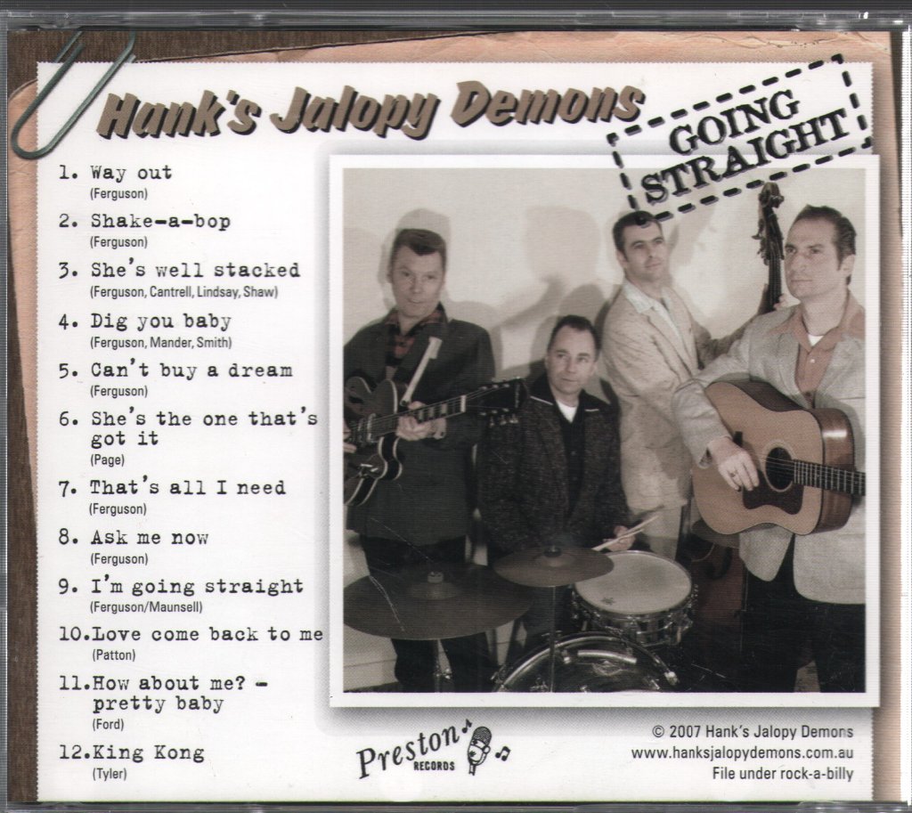 Hanks' Jalopy Demons - Going Straight - Cd