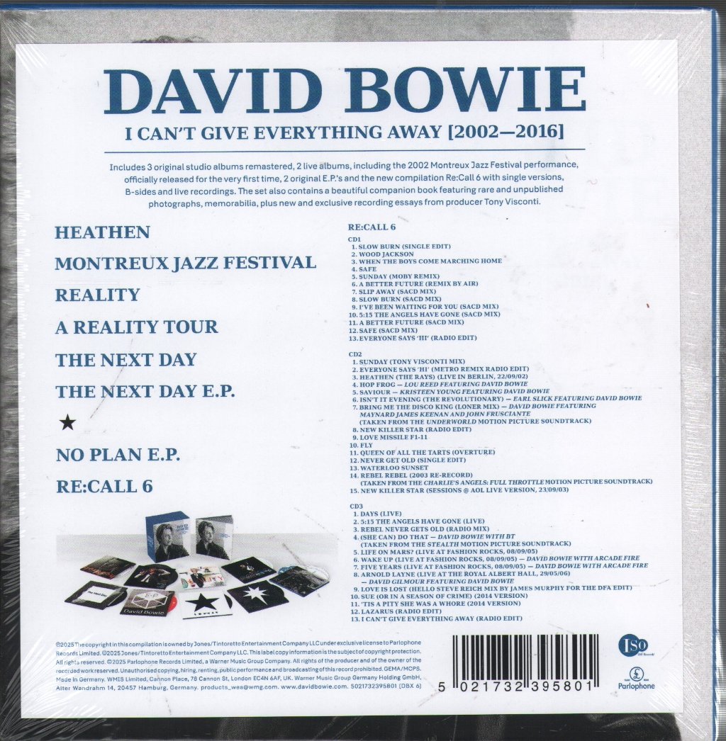 David Bowie - I Can’t Give Everything Away (2002 - 2016) - Cd Box Set