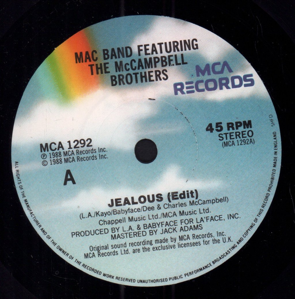 Mac Band Featuring The McCampbell Brothers - Jealous - 7 Inch
