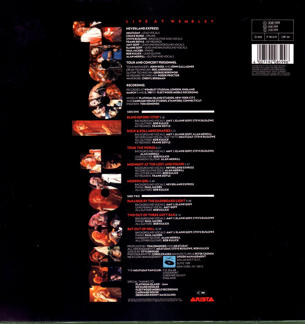 Meat Loaf - Live - Double Lp