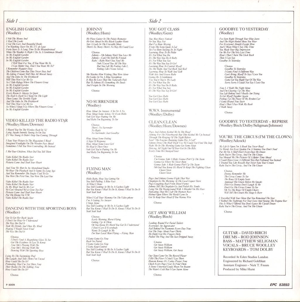 Bruce Woolley And The Camera Club - English Garden - Lp