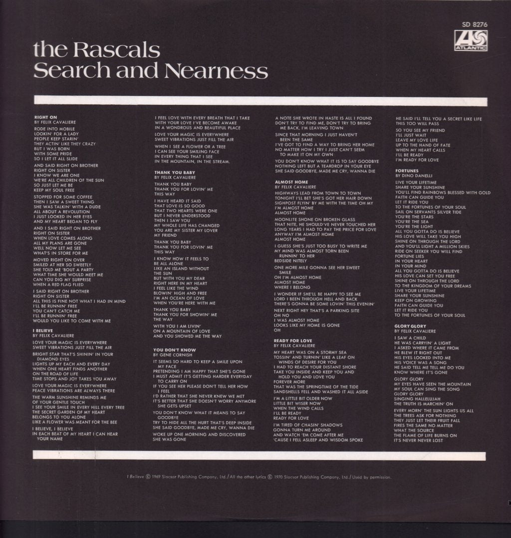 Rascals (60'S Group) - Search And Nearness - Lp