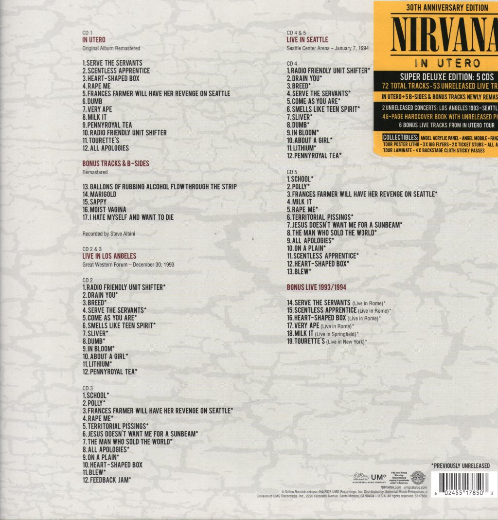 Nirvana - In Utero - Cd Set