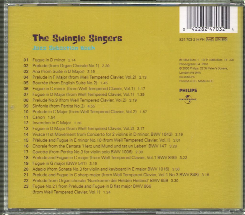 Les Swingle Singers - Jazz Sébastian Bach - Cd