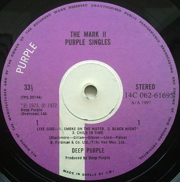 Deep Purple - Mark 2 Purple Singles - Lp