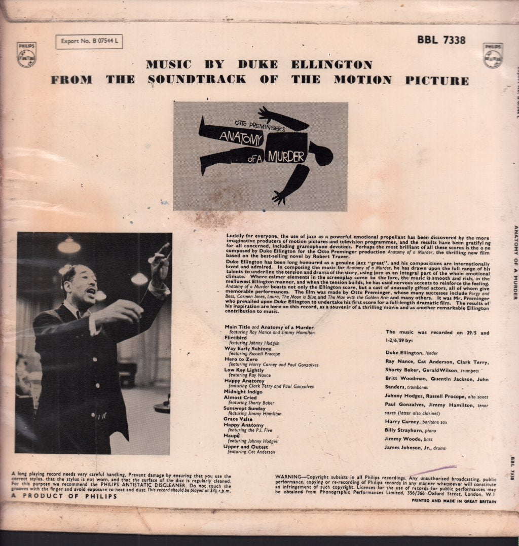 Duke Ellington - Otto Preminger's Anatomy Of A Murder - Lp