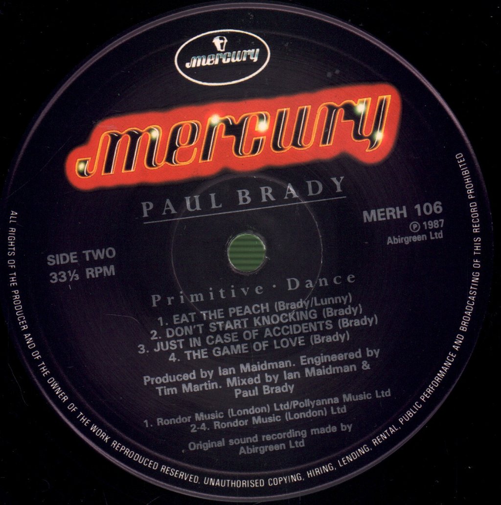 Paul Brady - Primitive Dance - Lp