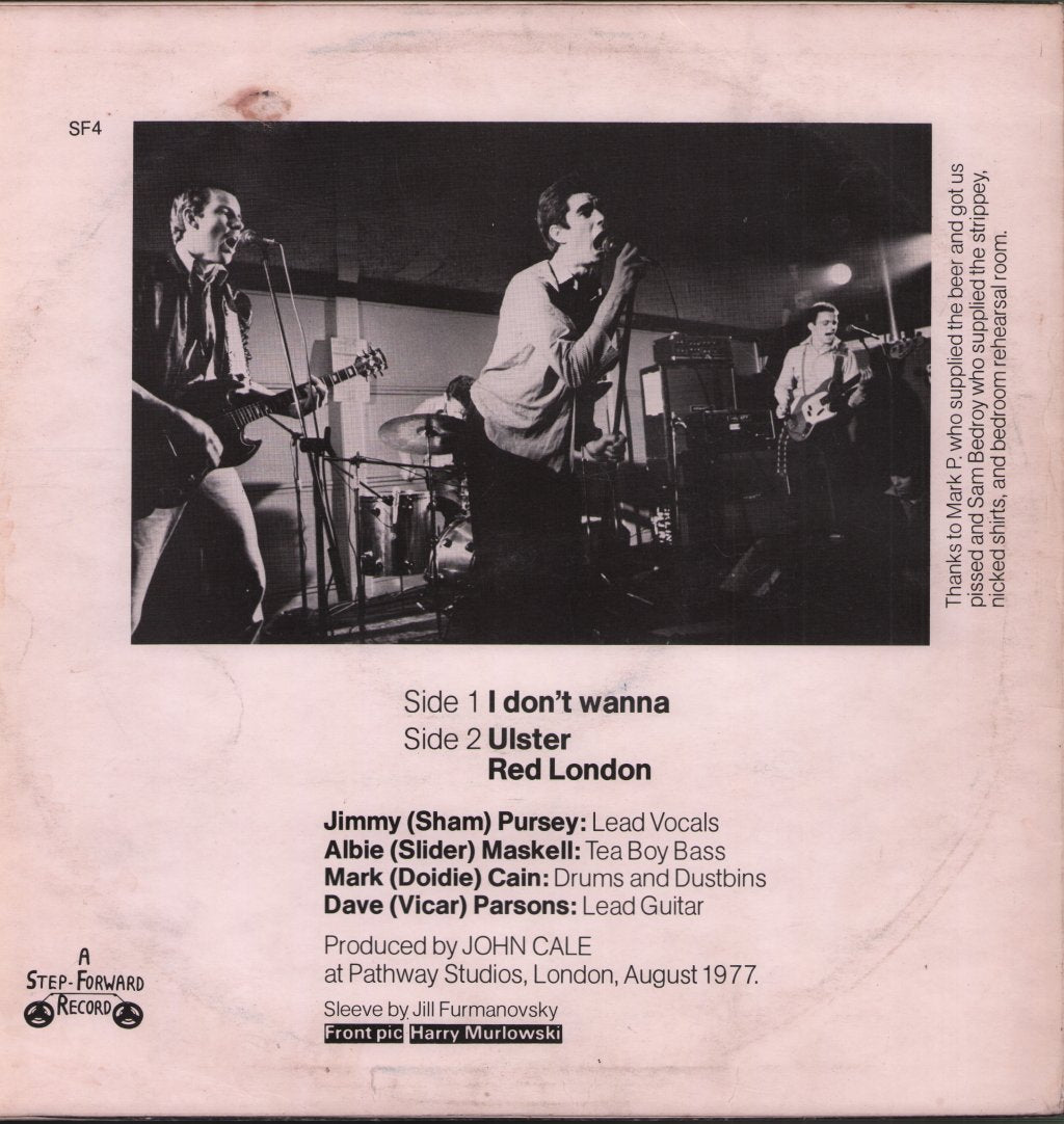 Sham 69 - I Don't Wanna - 12 Inch