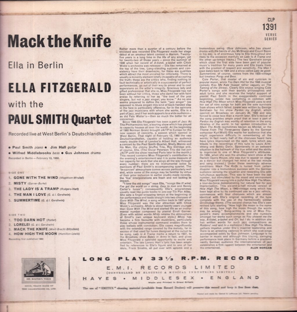 Ella Fitzgerald - Mack The Knife - Ella In Berlin - Lp