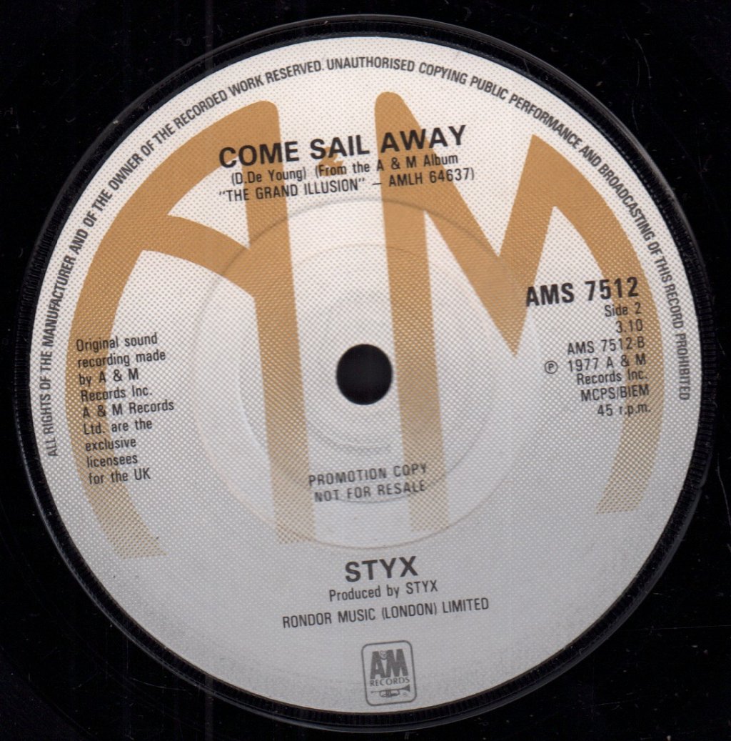 Styx - Boat On The River - 7 Inch