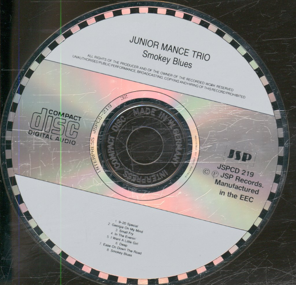Junior Mance Trio - Smokey Blues - Cd
