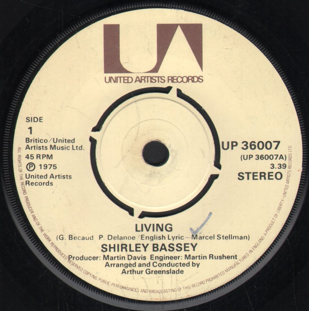 Shirley Bassey - Living - 7 Inch