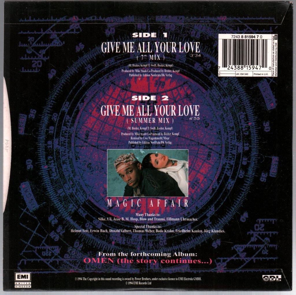 Magic Affair - Give Me All Your Love - 7 Inch