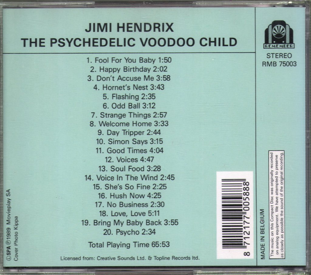 Jimi Hendrix - Psychedelic Voodoo Child - Cd