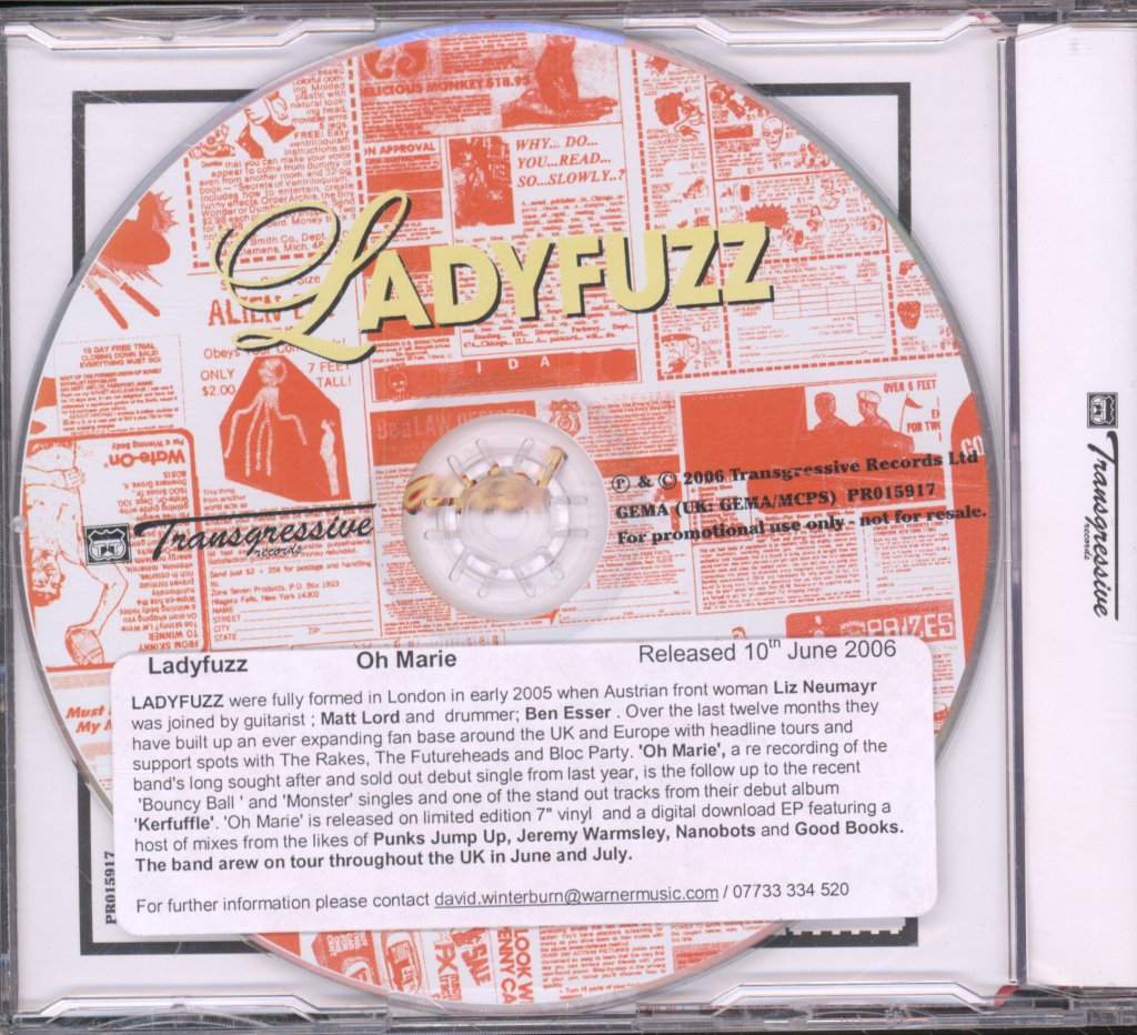 Ladyfuzz - Oh Marie! - Cdr